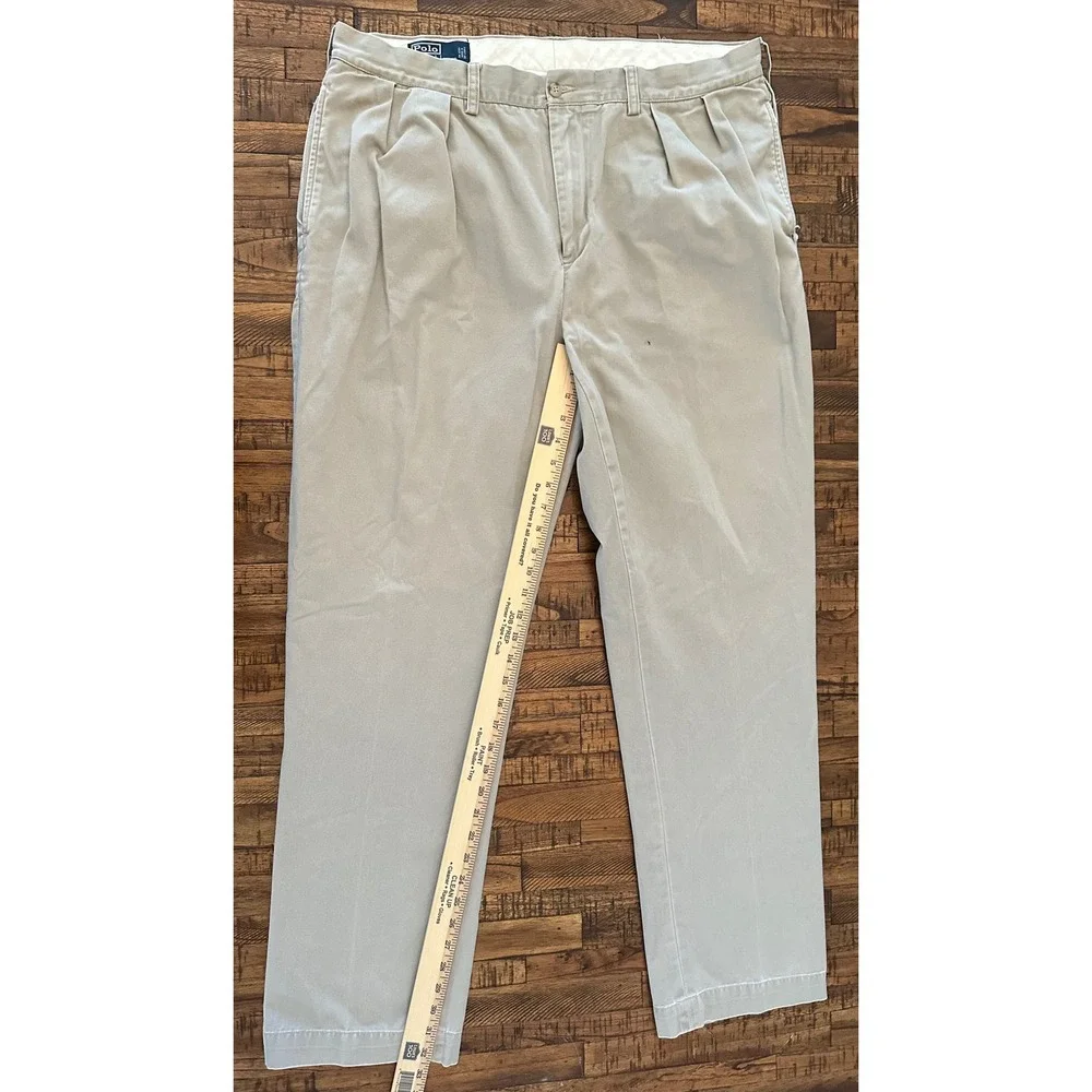 Polo Ralph‎ Lauren Ethan Pant Men's Khaki Beige Cotton Trousers Pony Logo 38x34